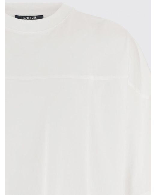 Jacquemus White Crew-Neck Cotton T-Shirt for men