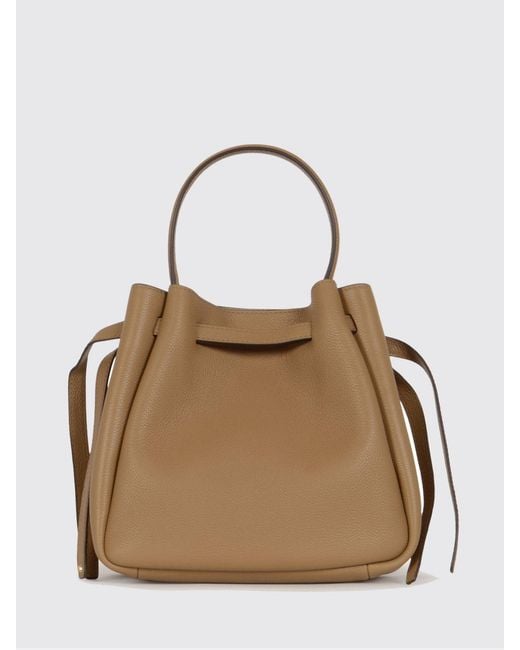 Tory Burch Natural Romy Grained Leather Bucket Bag