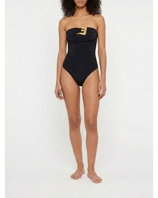 Balmain Black One-Piece Swimsuit With Maxi Buckle