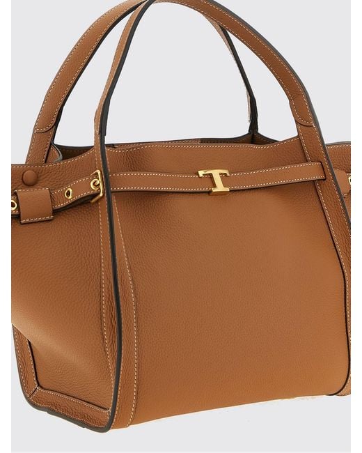 Tod's Brown Small Leather Shopping Handbag