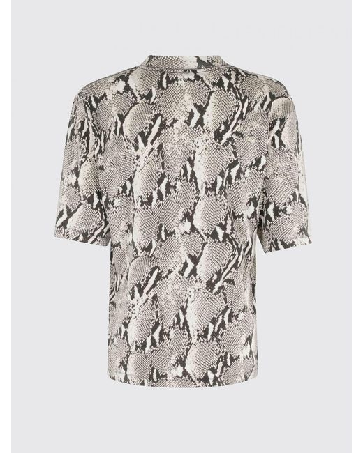 Anine Bing Gray Python Print Cotton T-Shirts