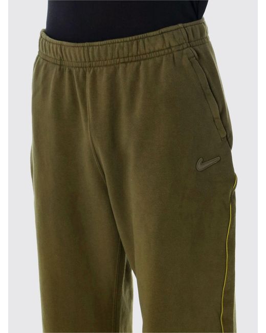 Nike Green Cotton Blend Jogging Trousers With Logo for men