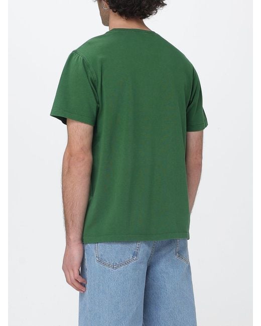 J.W. Anderson Green Cotton Crew Neck T-Shirt With Logo for men