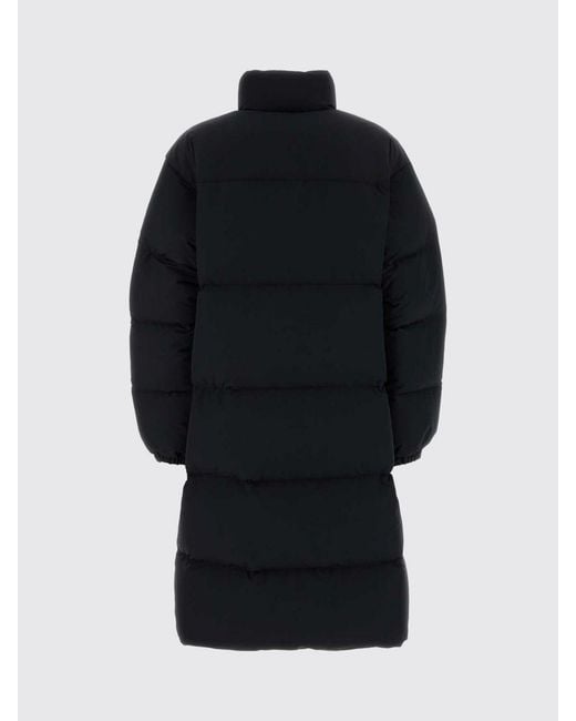 Jil Sander Blue Long Quilted Polyester Puffer Jacket With Funnel Neck