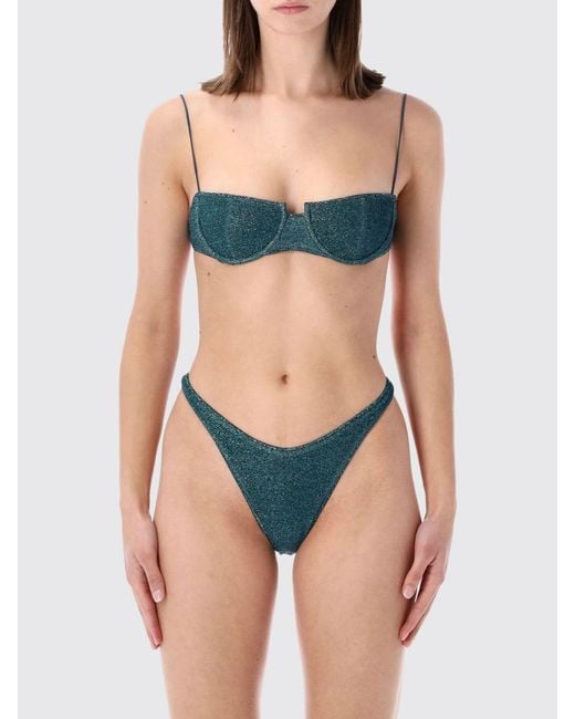 Oseree Blue Lurex Polyamide Bikini