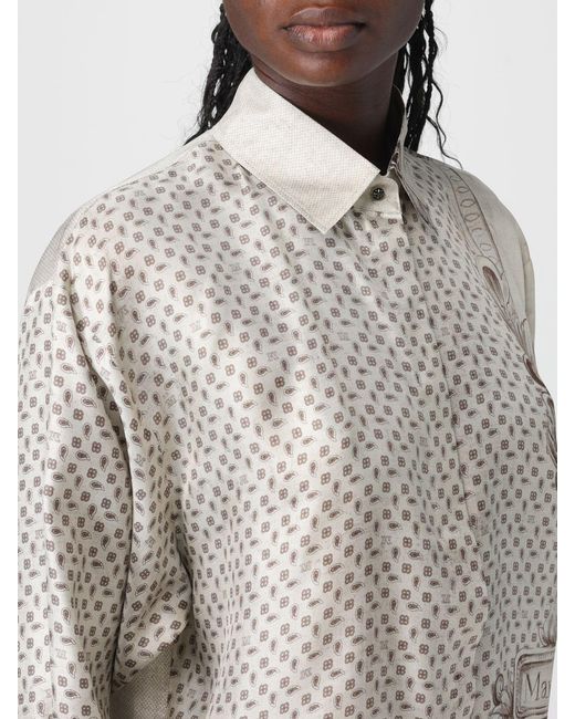 Max Mara Gray Grado Silk Shirt With Print