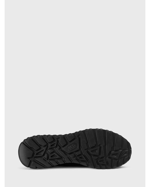 Doucal's Black Crochet Technical Fabric And Suede Sneakers for men