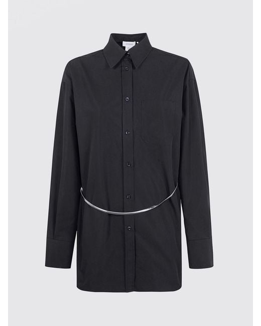 Sportmax Black Nespola Pleated Cotton Blend Shirt