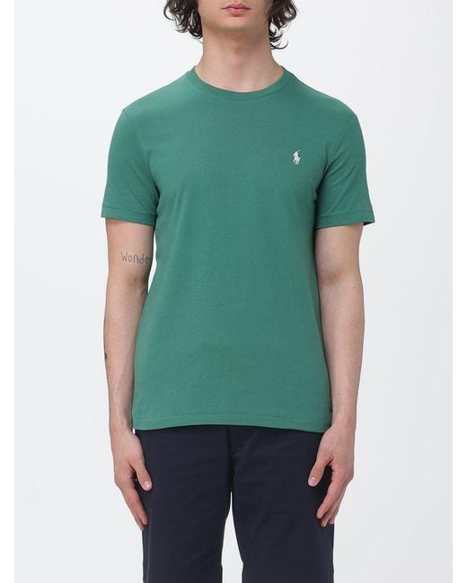 Polo Ralph Lauren Green Pony Logo Cotton T-Shirt for men