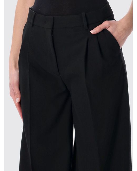 THE GARMENT Black High-Waisted Wide-Leg Viscose Blend Trousers