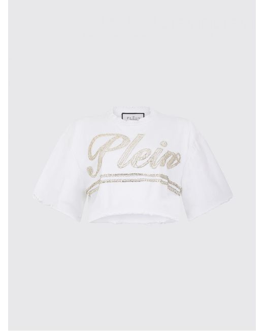 Philipp Plein White Cotton Crew-Neck T-Shirt With Logo