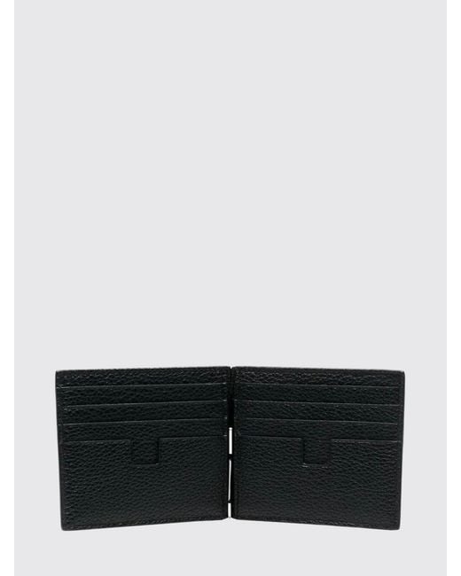 Tom Ford White Bifold Leather Wallet With Money Clip And Eight Card Slots for men