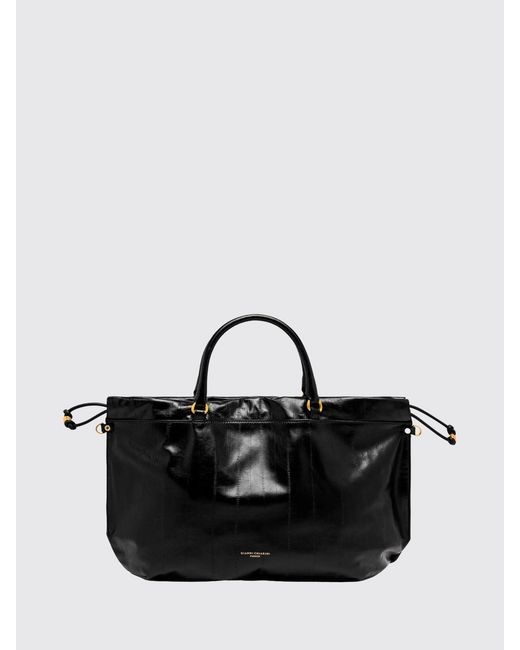 Gianni Chiarini Black Morgana Leather Handbag With Drawstring Closure