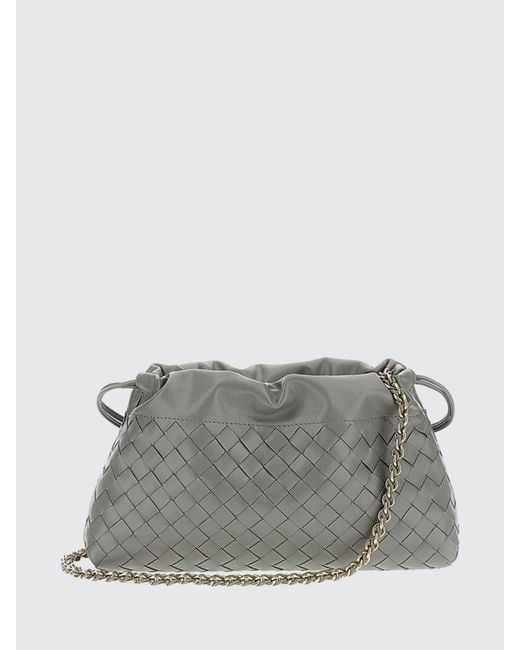 Bottega Veneta Gray Dustbag Notte Woven Nappa Clutch