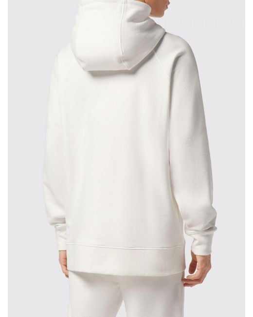 Philipp Plein White Jersey Hoodie With Contrasting Logo for men
