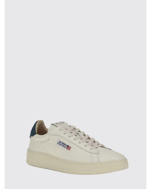 Autry Natural Dallas Low Bicolor Smooth Calfskin Sneakers With Logo for men