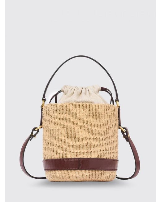 Chloé Natural ChloÉ Charms Raffia And Leather Bucket Bag