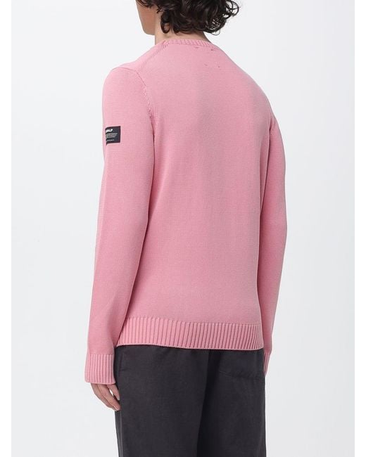 Ecoalf Pink Recycled Cotton Crew Neck Pullover for men