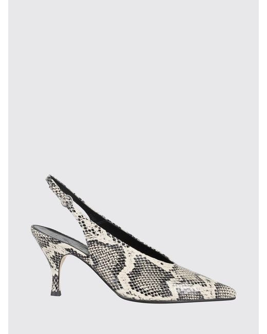 Aeyde White Carla Python Print Nappa Slingback Pumps