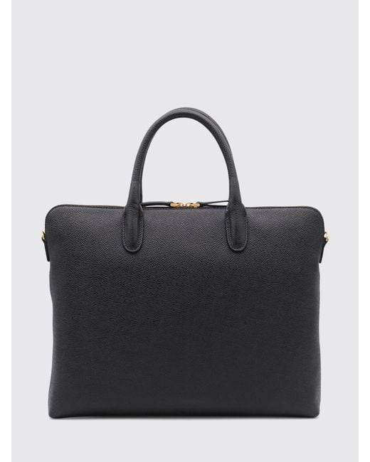 Thom Browne Black Grained Leather Bag for men