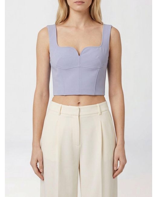 Elisabetta Franchi Blue Polyester Corset Crop Top