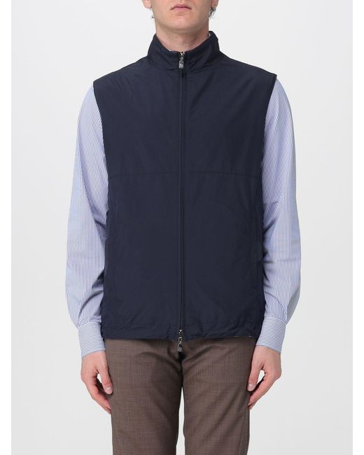 Corneliani Blue Reversible Technical Fabric Vest for men