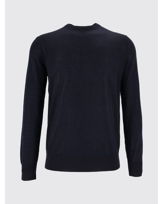 Ballantyne Blue Pure Wool Long-Sleeved Crewneck Jumper for men