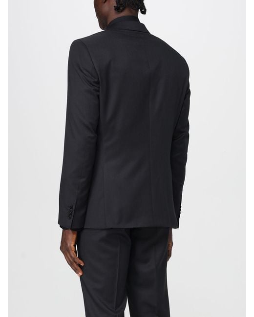 Boss Blue Single-Breasted Virgin Wool Blazer for men