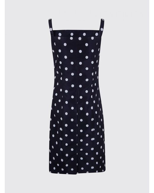 Patou Blue Polka Dot Crêpe Mini Dress