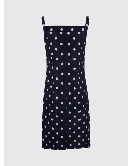 Patou Blue Polka Dot Crêpe Mini Dress