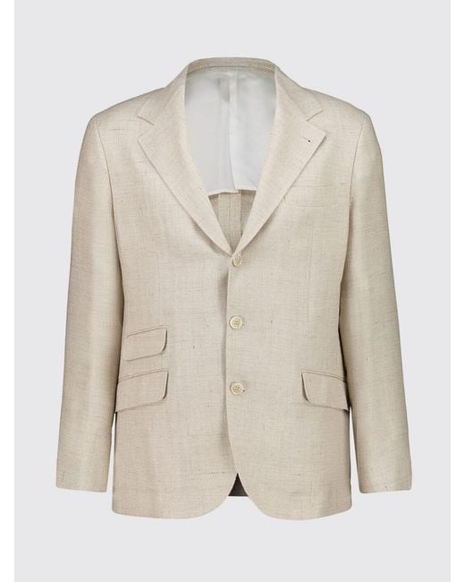 Brunello Cucinelli Natural Single Breasted Blazer for men