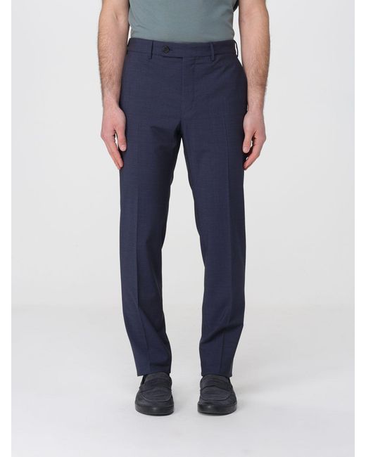 Incotex Blue Virgin Wool Chino Trousers for men