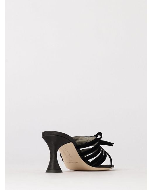 Manolo Blahnik White Clementel Satin And Velvet Mules With Bow