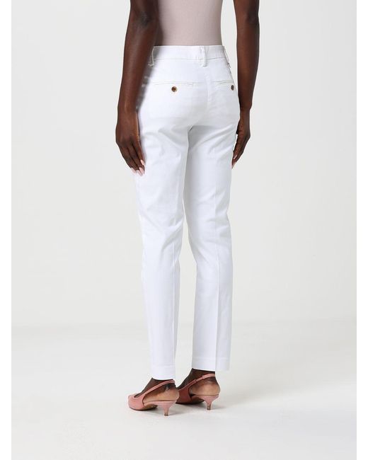 Mason's White Stretch Cotton Slim Fit Trousers