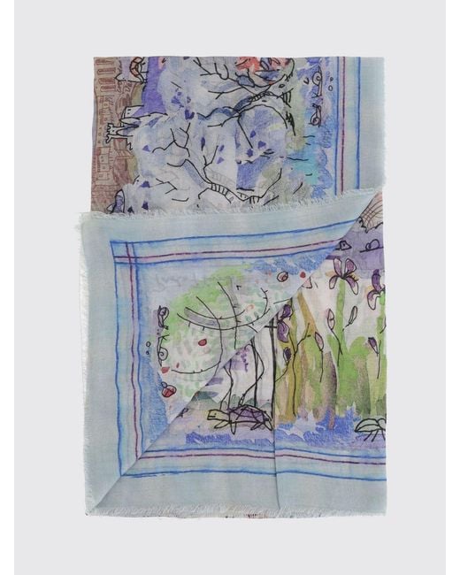 Faliero Sarti Blue Printed Modal Scarf