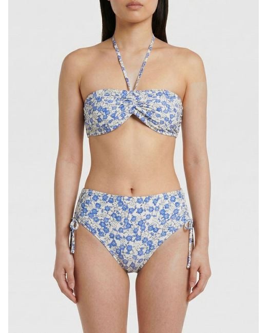 Isabel Marant Blue Floral Bikini Top