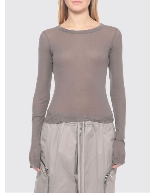 Rick Owens Gray Cotton Knit Top