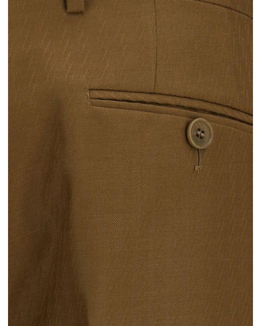 Burberry Brown Wool Slim Fit Trousers
