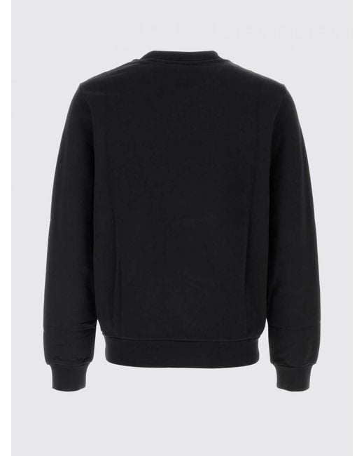 A.P.C. Black Cotton Crew-Neck Sweatshirt With Logo for men