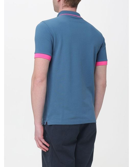 Sun 68 Blue Cotton Polo Shirt for men