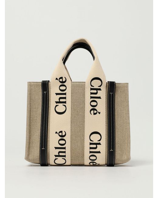 Borsa Woody Small di Chloé in Natural