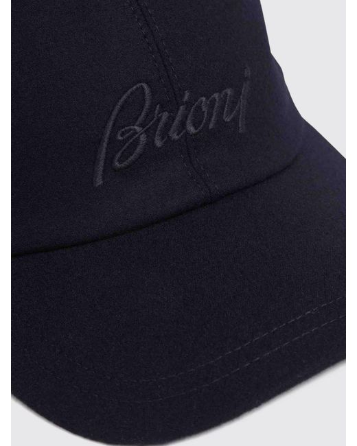 Brioni Blue Cotton Baseball Cap With Tone-On-Tone Logo And Adjustable Strap for men