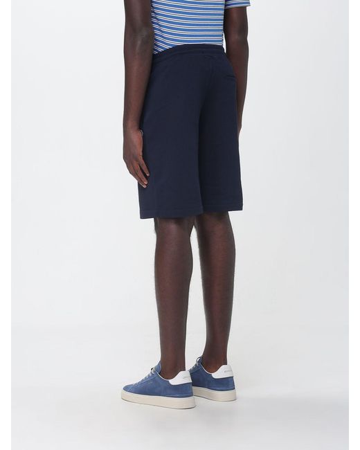 Paul Smith Blue Cotton Jogging Shorts With Logo for men