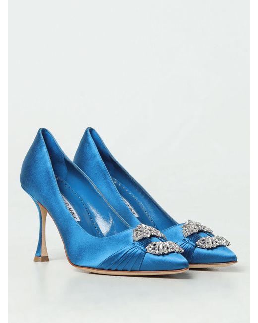 Manolo Blahnik Blue Court Shoes