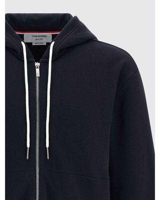 Thom Browne Blue Cotton Hoodie for men