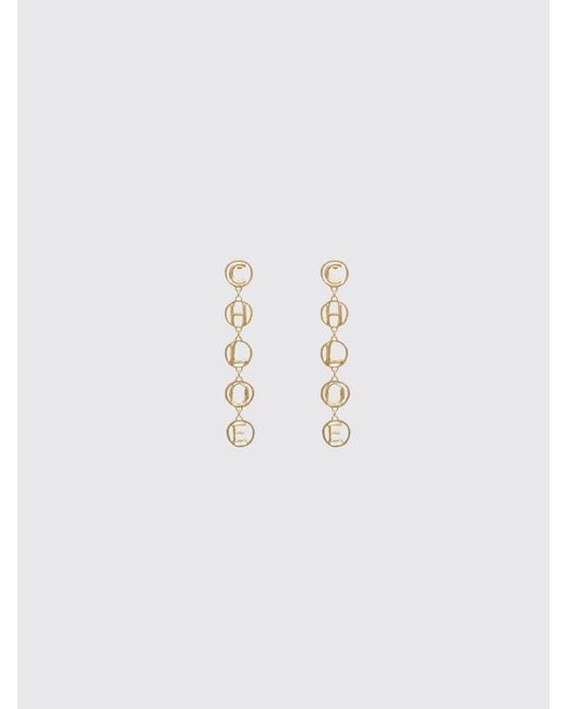 Chloé White ChloÉ Script Drop Earrings