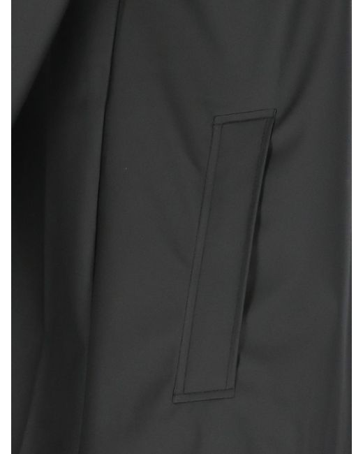 Rains Black Hooded Waterproof Polyester Raincoat