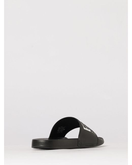 EA7 White Rubber Sliders With Logo Print for men