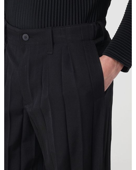 Homme Plissé Issey Miyake Black Crepe Tailored Trousers for men