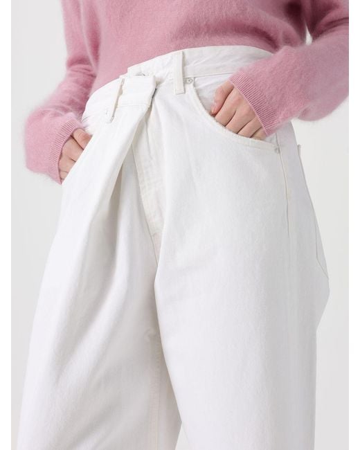 Jeans Wide-Leg De Denim De Algodón Agolde de color White